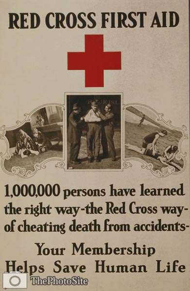 Red Cross first aid World War One Poster - Click Image to Close