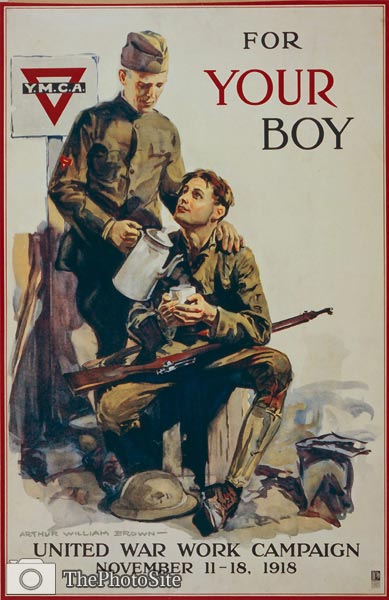 For your boy United War Work Campaign WWI Poster - Click Image to Close