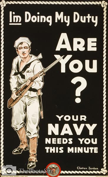 I'm doing my duty are you? Navy American WWI Poster - Click Image to Close