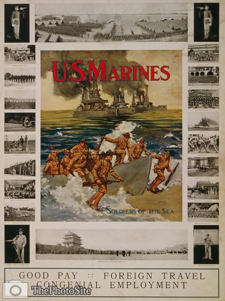 Soldiers of the sea US Marines World War I Poster - Click Image to Close