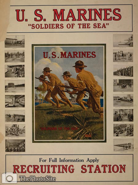 U.S. Marines - Soldiers of the sea World War I Poster - Click Image to Close