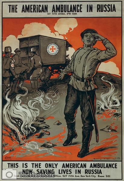 American ambulance saving lives in Russia World War I Poster - Click Image to Close