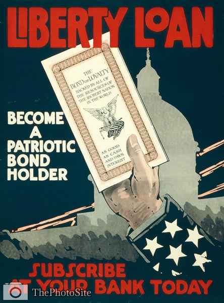 Become a patriotic bond holder Liberty Loan WWI Poster - Click Image to Close