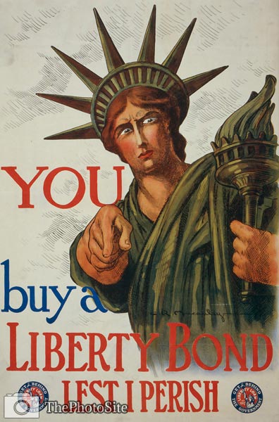 Statue of Liberty pointing at You - World War I Poster - Click Image to Close