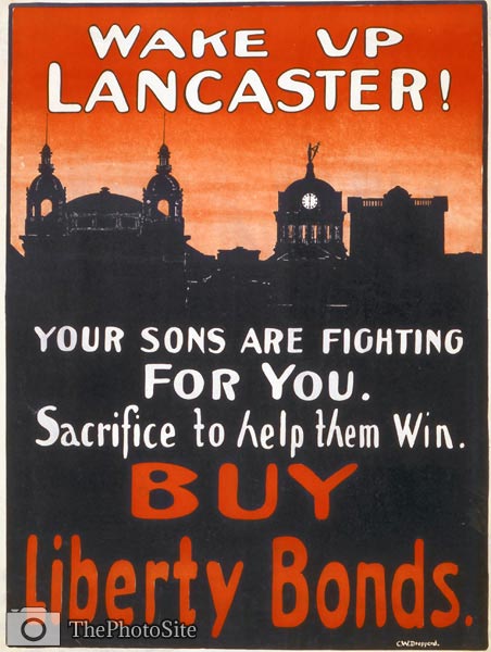 Wake up Lancaster Your sons are fighting for you WWI Poster - Click Image to Close