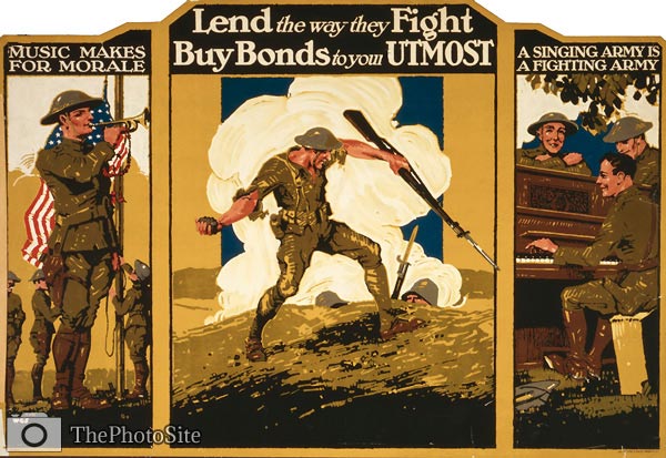 Music makes for morale - Singing Army - WWI Poster - Click Image to Close