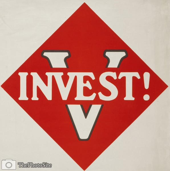 V for Victory - invest - World War I, wwi poster - Click Image to Close
