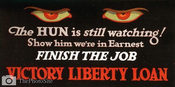 The Hun is still watching - World War I Poster - Click Image to Close