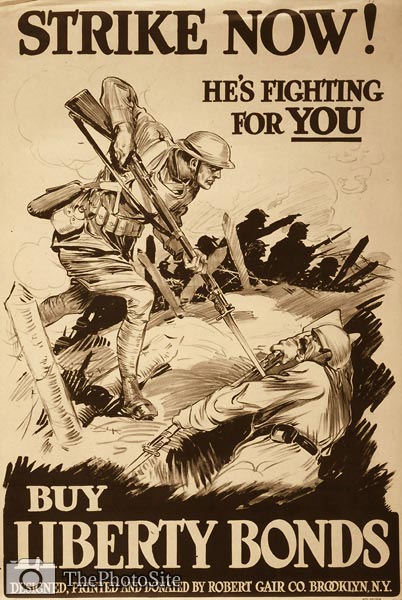 Soldier bayonet - German in a trench - World War I Poster - Click Image to Close