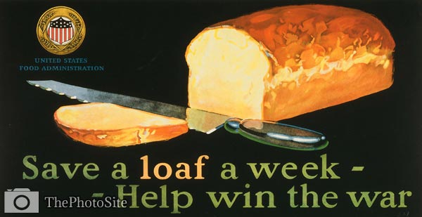 Save a loaf a week - help win the war - WWI Poster - Click Image to Close