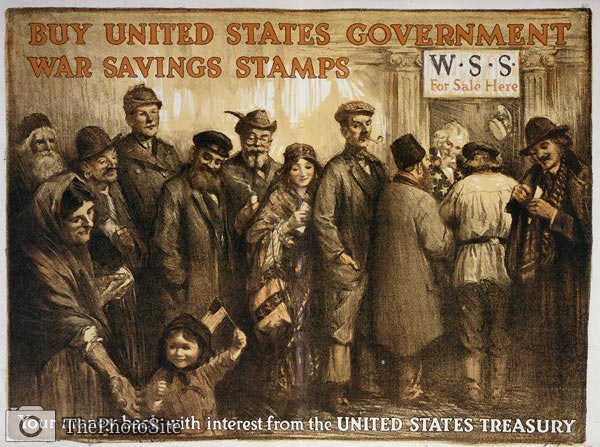 Buy United States government war savings stamps WWI Poster - Click Image to Close