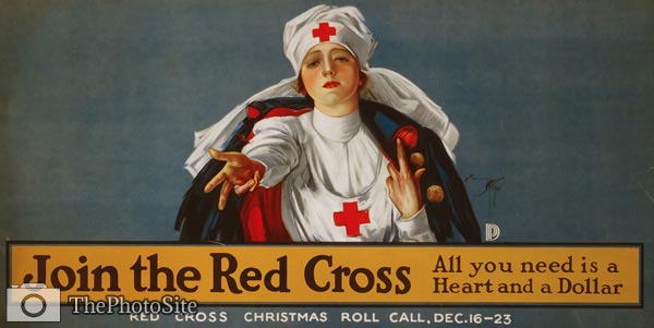 Red Cross Christmas roll - heart and dollar - WWI Poster - Click Image to Close