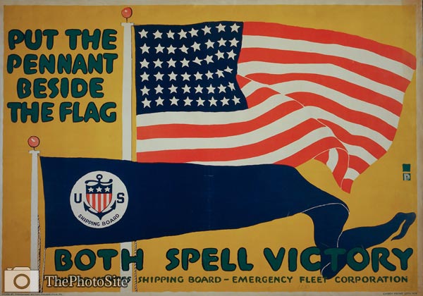 Put the pennant beside the flag - World War I Poster - Click Image to Close