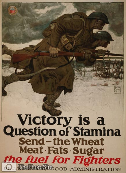 Soldiers running with bayonets US World War I Poster - Click Image to Close