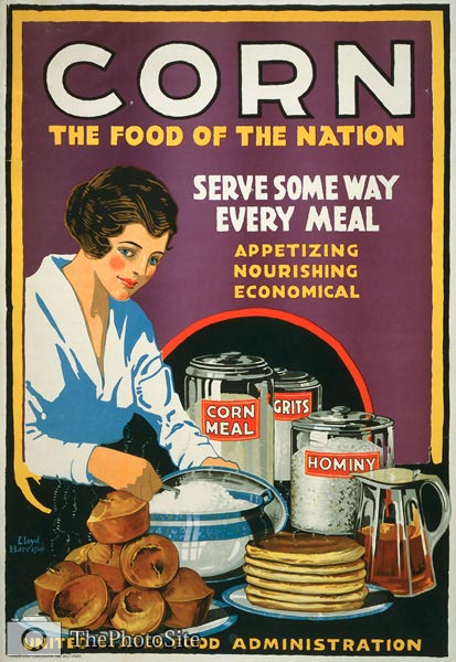 Corn - the food of the nation - World War 1 Poster - Click Image to Close