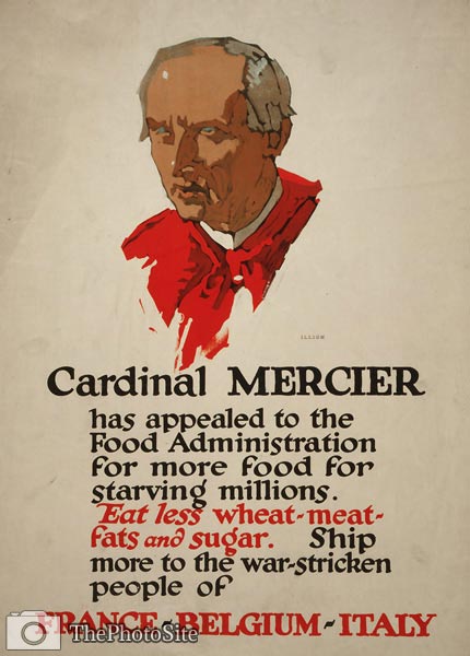 Cardinal Merciern World War 1 Poster - Click Image to Close