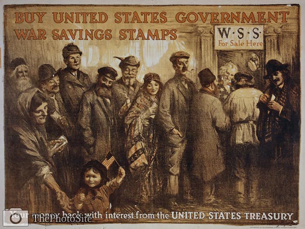 United States government war savings stamps WWI Poster - Click Image to Close