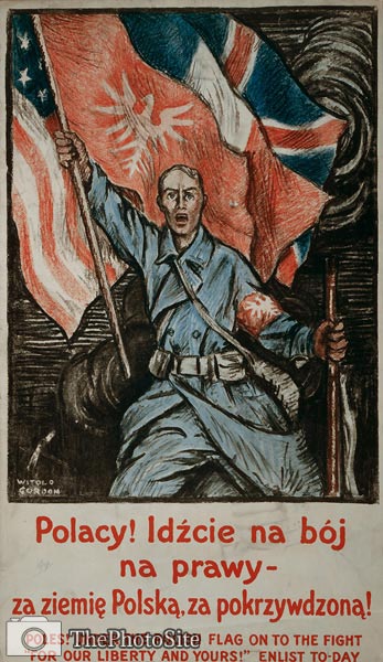 Poles! Under the Polish flag, on to the fight WWI Poster - Click Image to Close