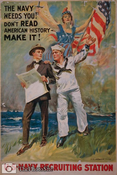 The Navy needs you - US recruitment WWI Poster - Click Image to Close