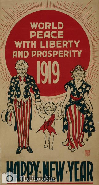World peace New Year 1919 - World War I Poster - Click Image to Close