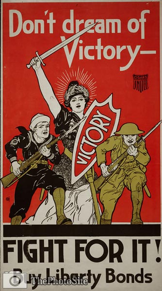 Don't dream of victory - Fight for it - US WWI Poster - Click Image to Close