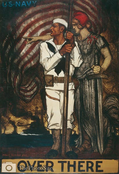 Over there - U.S. Navy American World War 1 Poster - Click Image to Close