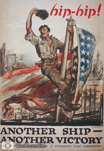 Hip-hip! Another ship - another victory - World War I Poster - Click Image to Close