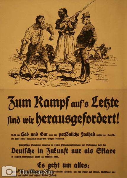 German slaves in French English labor camps WWI Poster - Click Image to Close