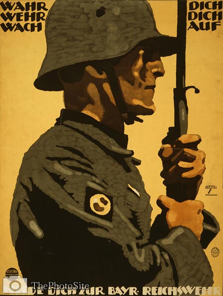 Enlist in the Bavarian Reichswehr German WWI Poster - Click Image to Close