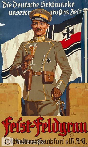 Feist Sekt champagne German army officer WWI Poster - Click Image to Close