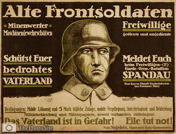Join the border-guard batallion Spandau German WWI Poster - Click Image to Close