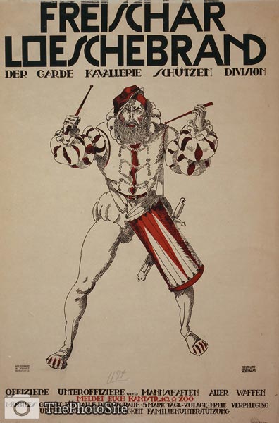 Join the Freischar Loeschebrand German World War I Poster - Click Image to Close
