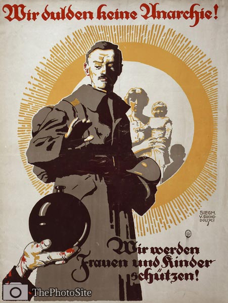 We won't tolerate anarchy! German World War 1 Poster - Click Image to Close