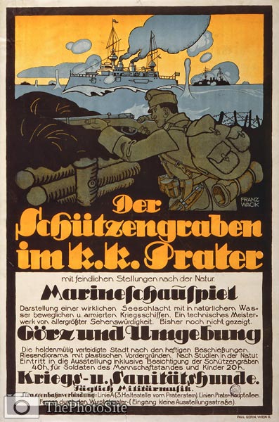 Der Schutzengraben k.k. Prater Austrian WWI Poster - Click Image to Close