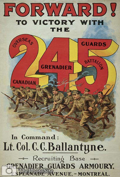 245 Overseas Canadian Grenadier Guards Battalion Poster - Click Image to Close