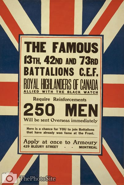 CEF Royal Highlanders of Canada Union Jack Poster - Click Image to Close