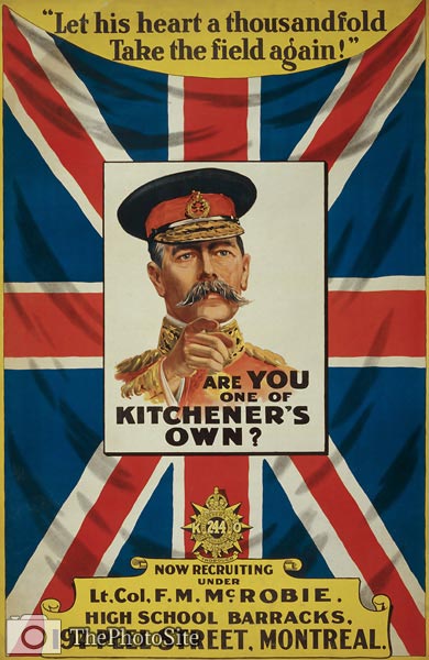 Lord Kitchener Union Jack Canadian War Poster - Click Image to Close