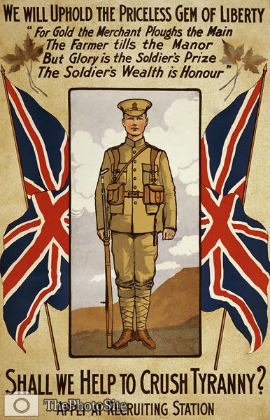 Crush tyranny - Canada - Soldier - WWI Poster - Click Image to Close