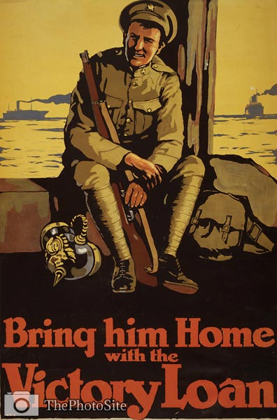 Soldier with rifle and kit - Canada WWI Poster - Click Image to Close