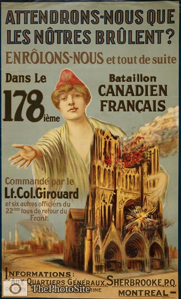 Marianne - burning cathedral - artillery attack War Poster - Click Image to Close