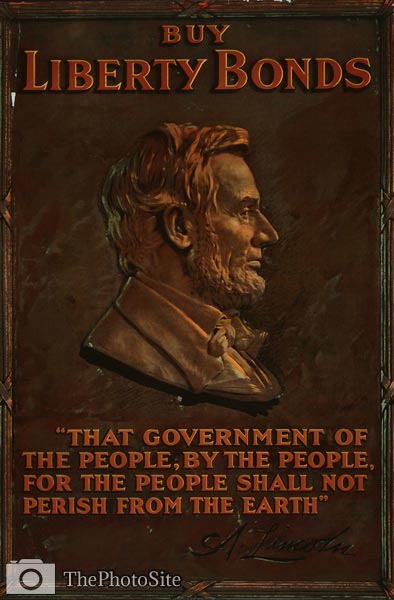 Abraham Lincoln portrait - World War I Poster - Click Image to Close