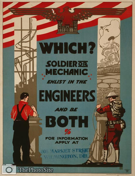 Soldier or mechanic ENLIST American WWI Poster - Click Image to Close