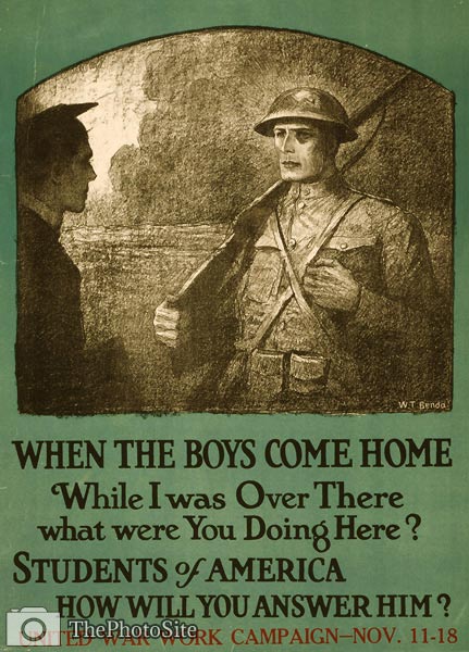Students of America World War I Poster - Click Image to Close