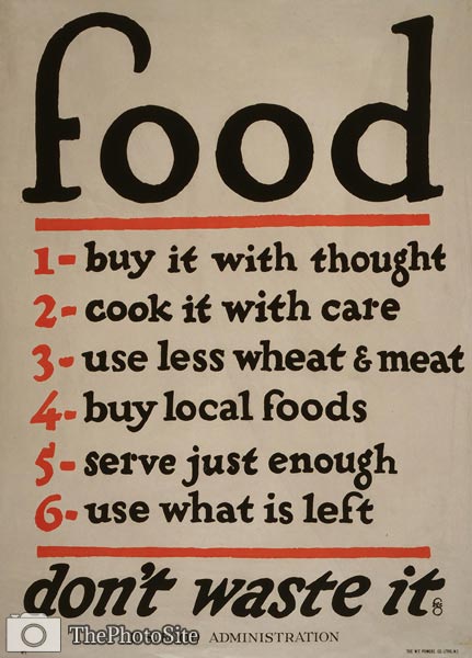 Don't waste food American World War I Poster - Click Image to Close