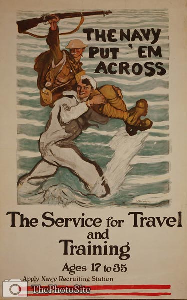 The Navy ervice for travel and training War Poster - Click Image to Close