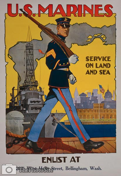 U.S. Marine Corpsn World War Poster - Click Image to Close