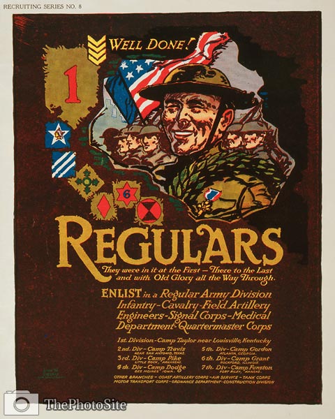 Regulars with Old Glory all the way War Poster - Click Image to Close