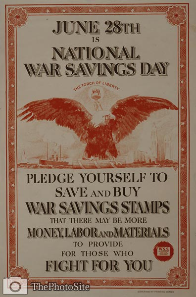 June 28th is national war savings day WWI Poster - Click Image to Close