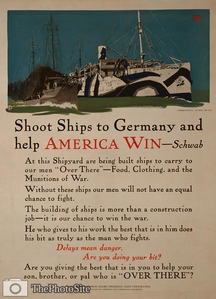 Shoot ships to Germany and help America win War Poster - Click Image to Close