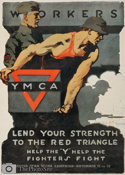 Help the fighters fight YMCA War Poster - Click Image to Close